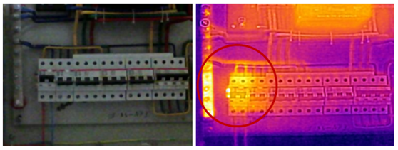 紅外熱像儀檢測電源接線箱